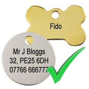 Aluminium Dog Bone ID Tag - Silver