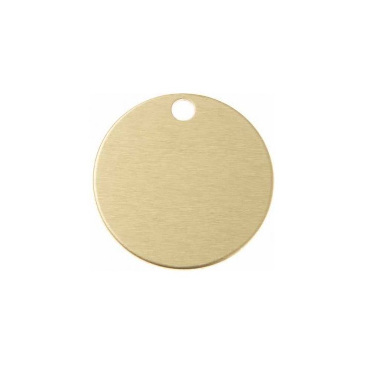 Aluminium Dog Round ID Tag - Gold