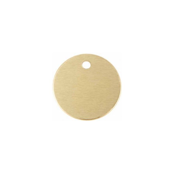 Aluminium Dog Round ID Tag - Gold