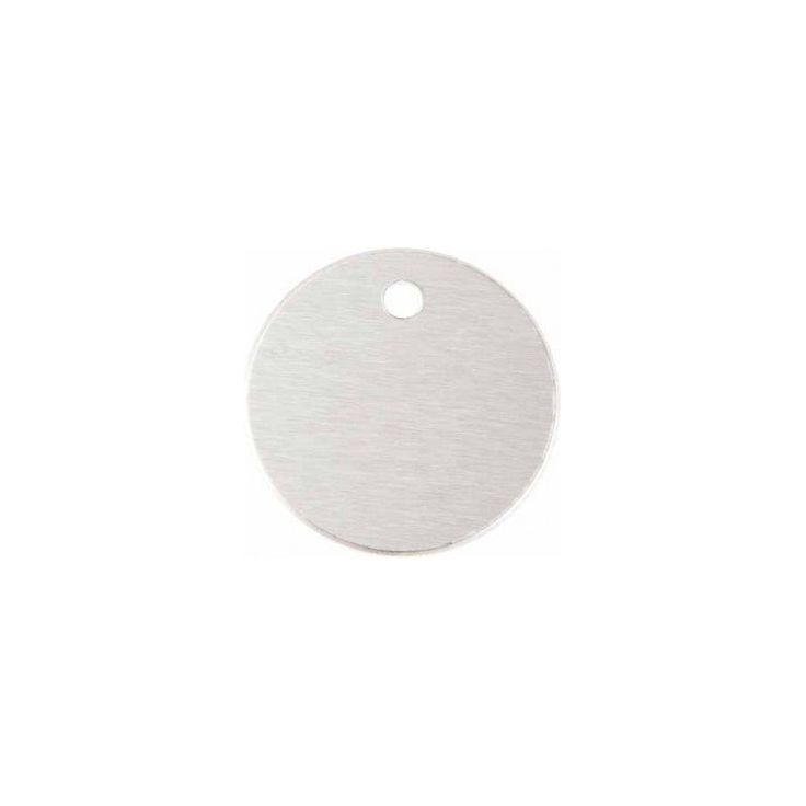 Aluminium Dog Round ID Tag - Silver