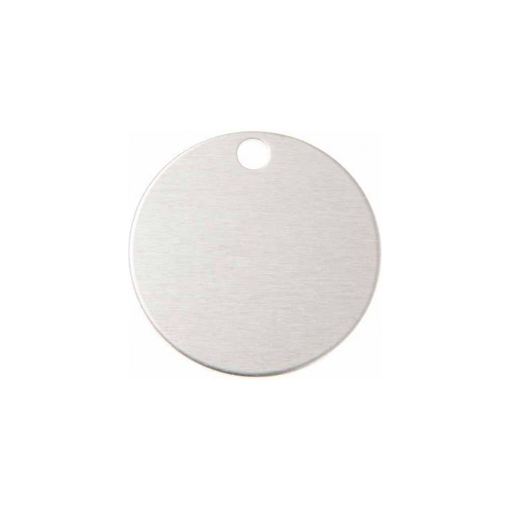 Aluminium Dog Round ID Tag - Silver