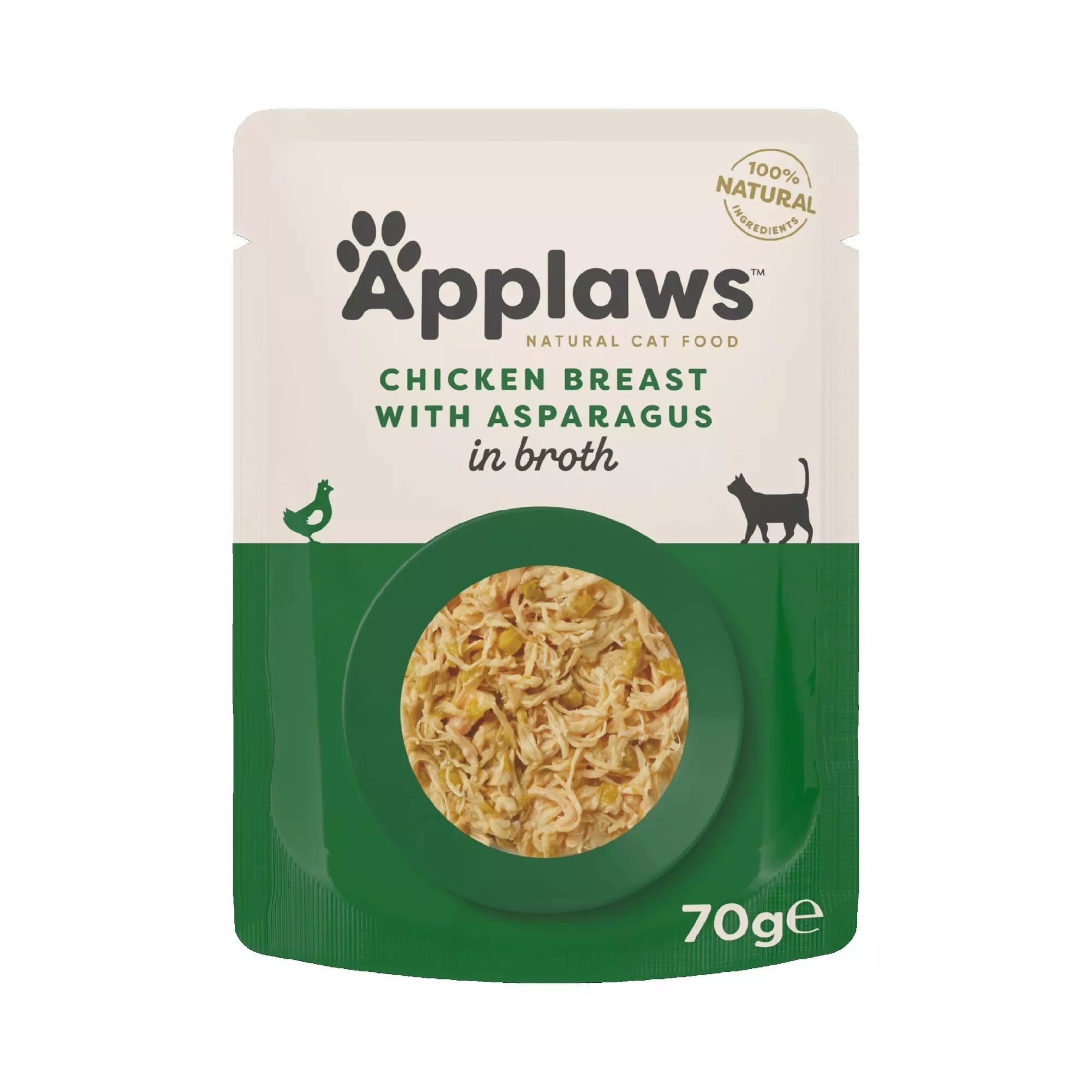 Applaws Chicken Breast with Asparagus in Broth Cat Pouches 70g