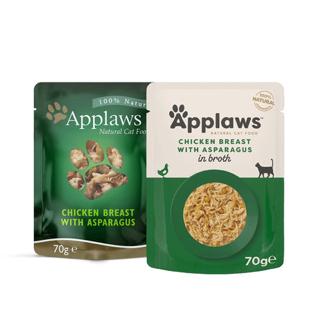 Applaws Chicken Breast with Asparagus in Broth Cat Pouches 70g