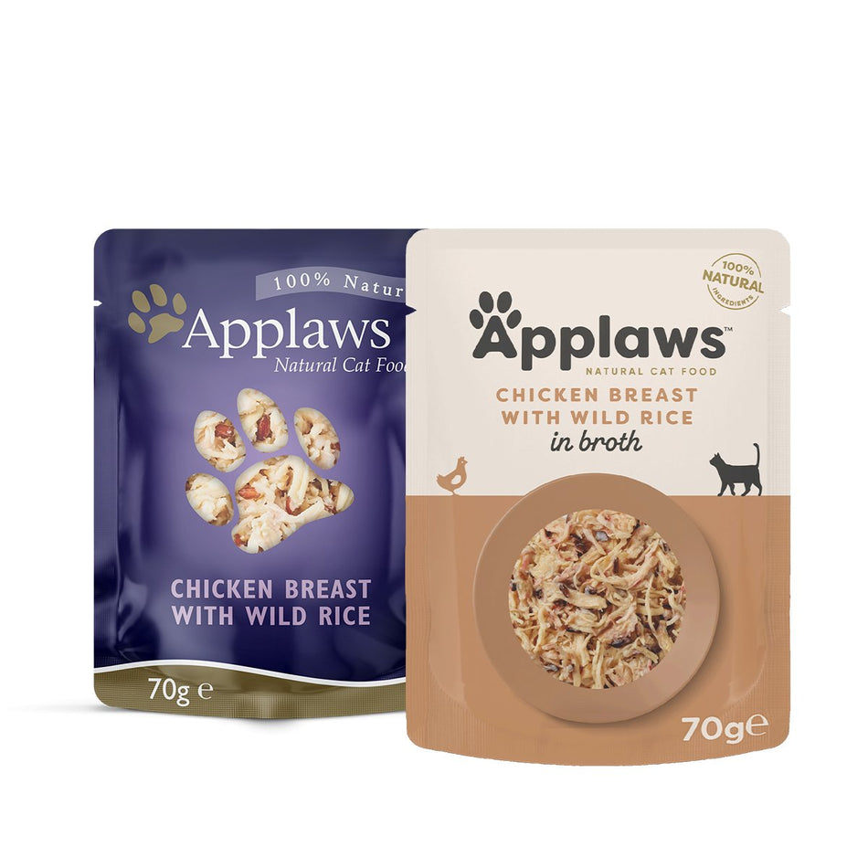 Applaws Chicken Breast with Rice in Broth Cat Pouches 70g