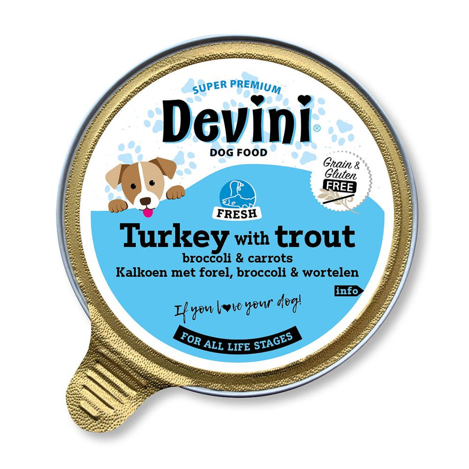 Devini Turkey & Trout Wet Dog Food x 12