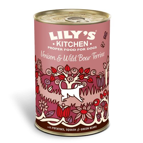 Lilys Kitchen Venison & Wild Boar Terrine Dog Food Tin 400g