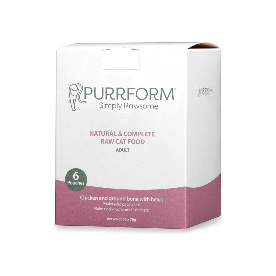 Purrform Chicken & Ground Bone with Heart 6x70g Pouch