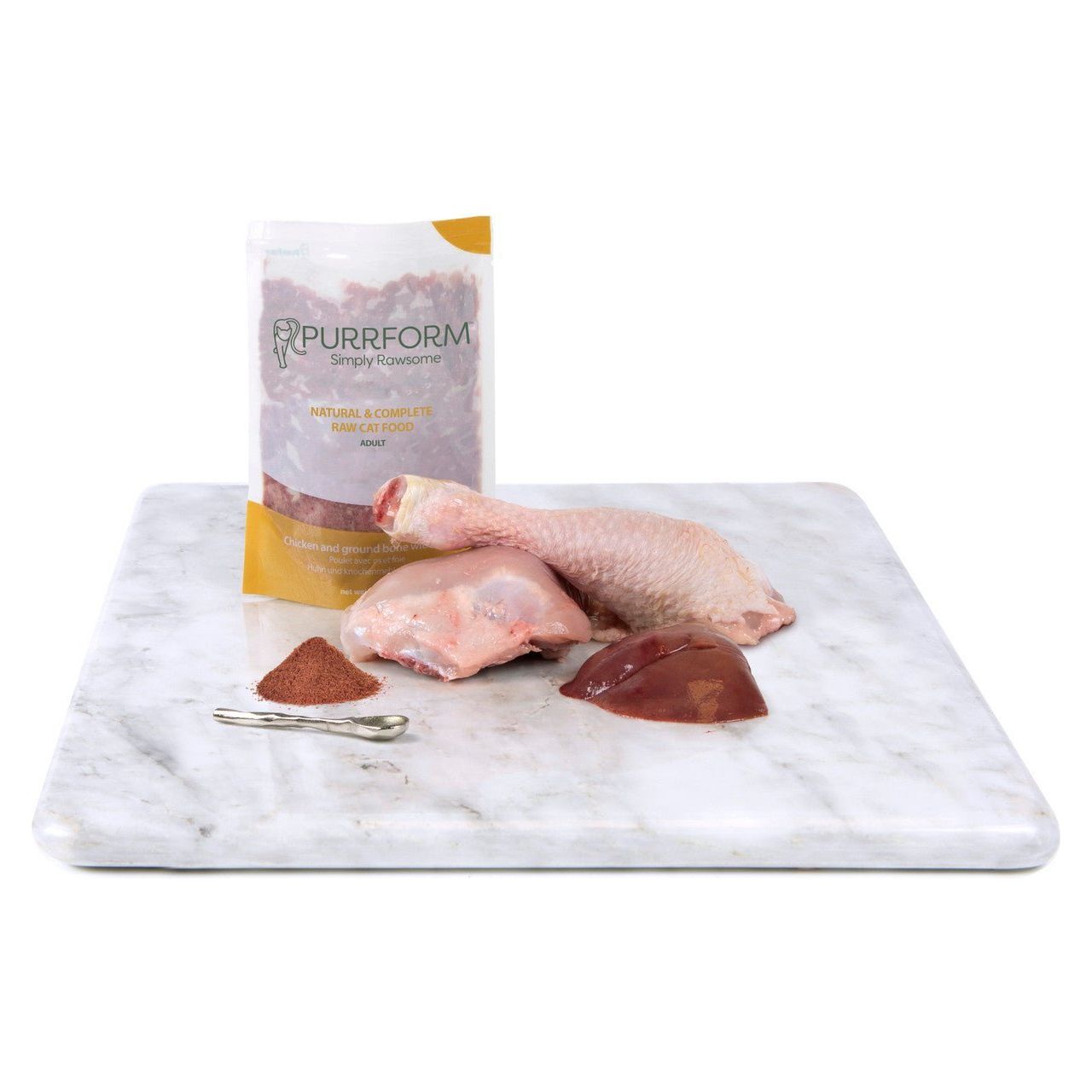 Purrform Chicken & Ground Bone with Liver 6x70g Pouch